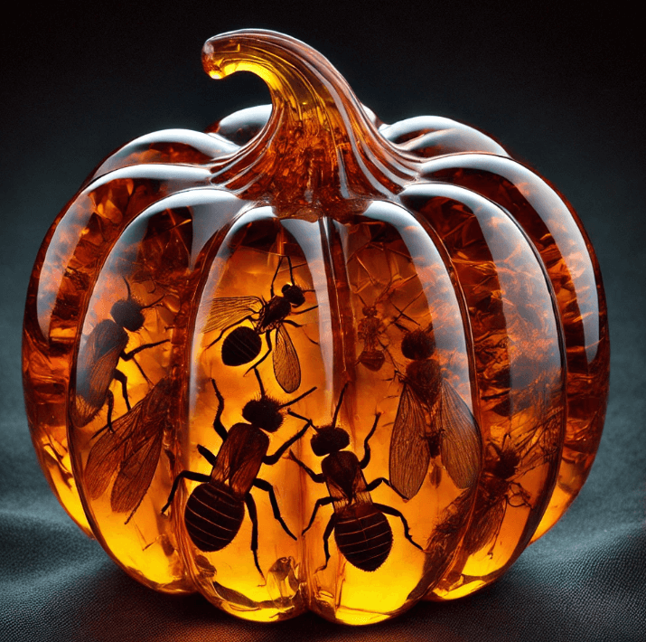 곤충 들어있는 호박 보석 이미지