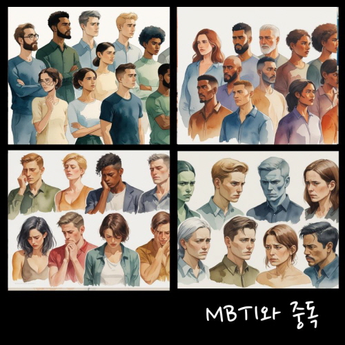 MBTI와 중독에 관한 그림