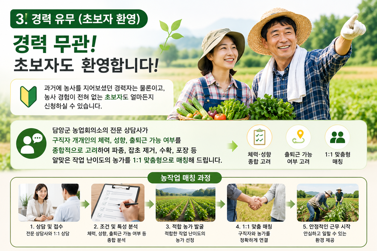 담양군 농업 일자리 경력 무관 초보자 환영 이미지