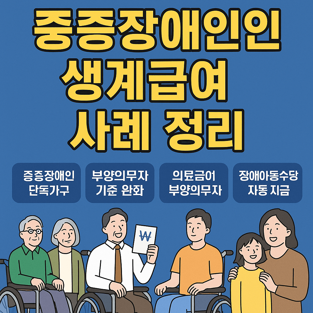 중증장애인 생계급여 실제 수급 사례 모음 관련 사진