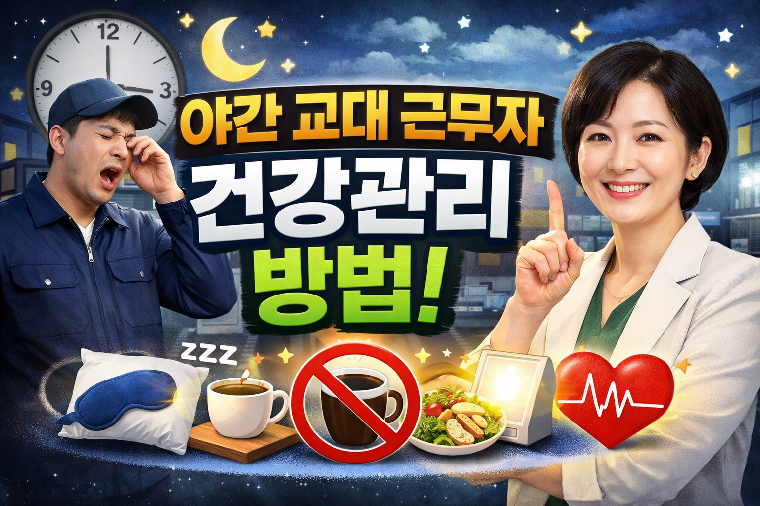 야간 교대근무자 건강관리(생체리듬, 수면루틴, 식사관리)