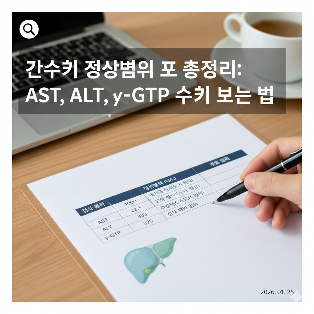 간수치 정상범위 표 총정리: AST, ALT, ALT 수치 보는 법