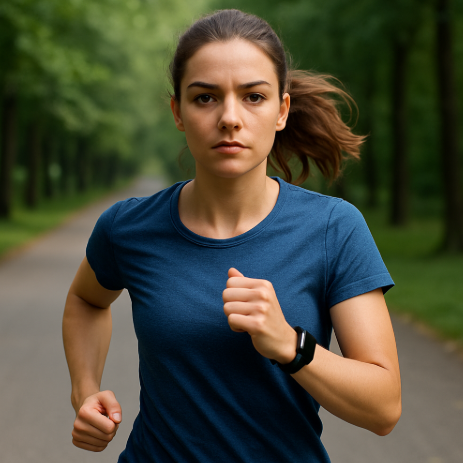 러닝을 하고 있는 여성 이미지