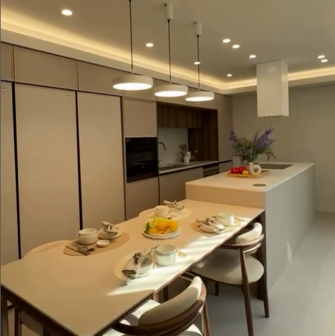 주방 구조가 깔끔하여 가족이 서로서로 도우면서 식사를 즐겁게 할수 있는 공간 입니다