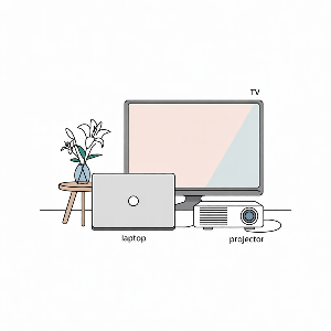 노트북 무선 프로젝터 설정 및 TV&middot;빔프로젝터 연결 가이드 이미지