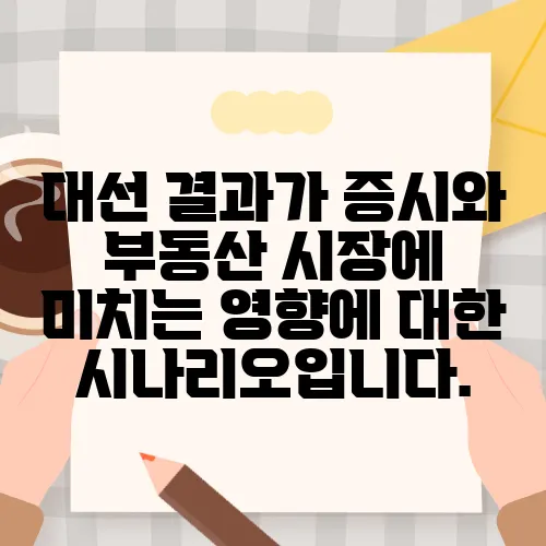대선 결과가 증시와 부동산 시장에 미치는 영향에 대한 시나리오입니다.