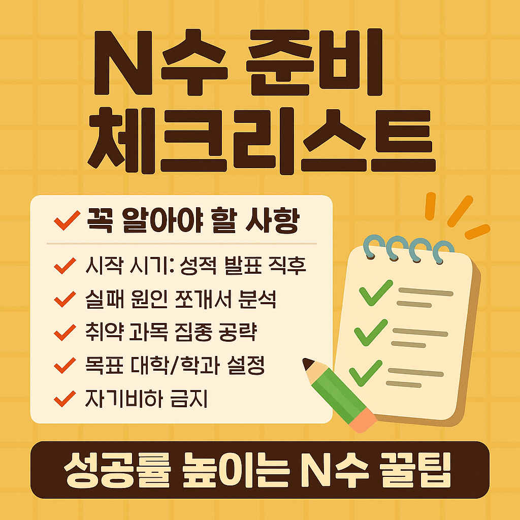 N수 준비생 필수 체크리스트 총정리