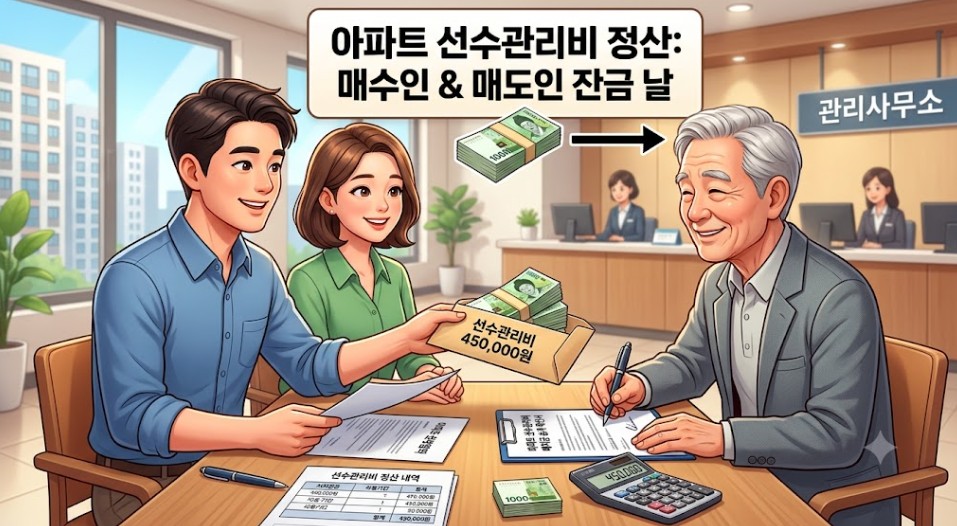 아파트 선수관리비 정산하는 이미지 사진