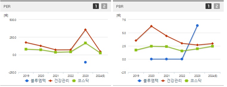 블루엠텍 주가 PER&amp;#44;PBR