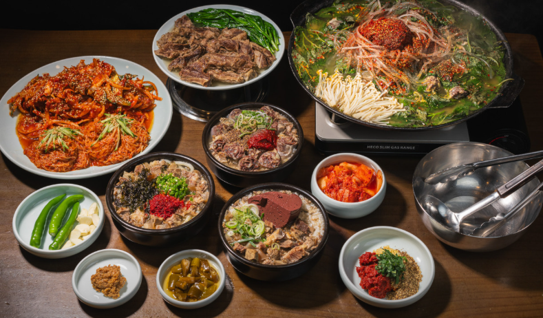바로해장 식재료와 요리사진
