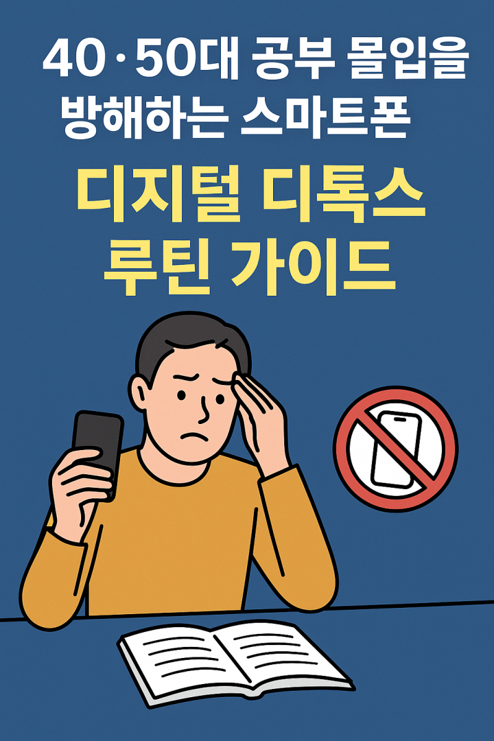 40&middot;50대 공부 몰입을 방해하는 스마트폰 - 디지털 디톡스 루틴 가이드