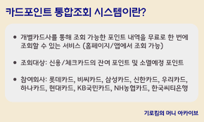 여신금융협회 카드포인트 통합조회