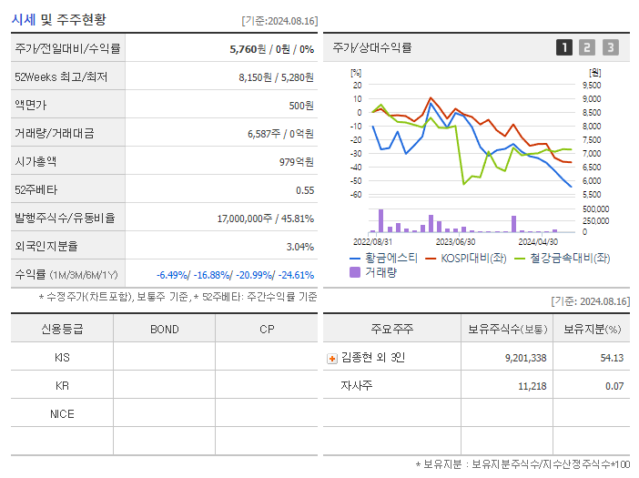 황금에스티_기업개요
