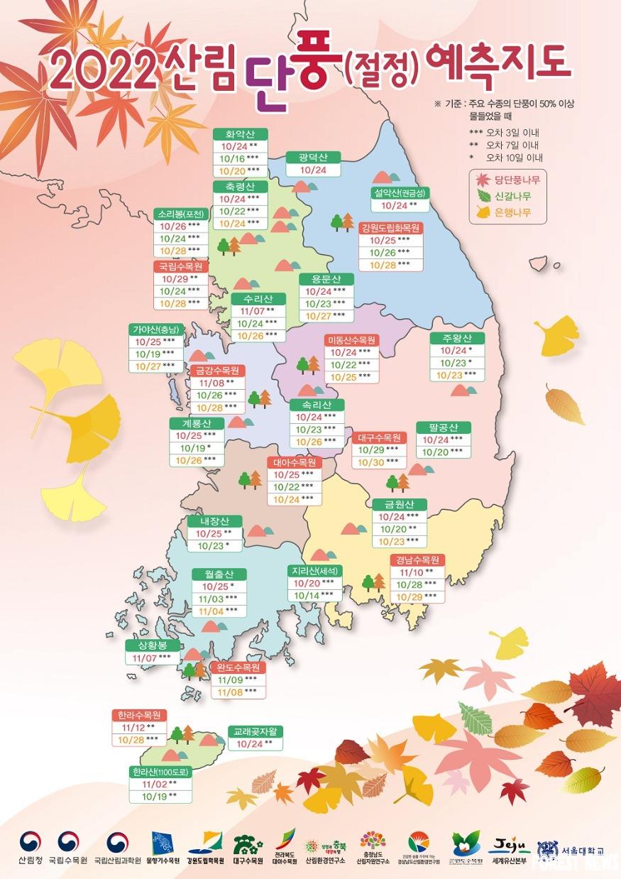 2022년 단풍시기 절정 및 단풍 명소 총정리