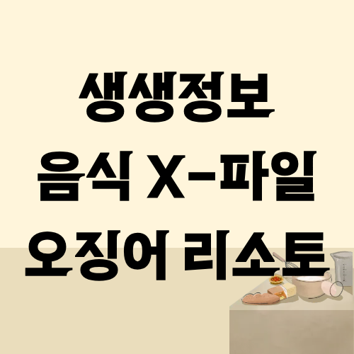 생생정보 음식X파일 오징어리소토 오징어파스타