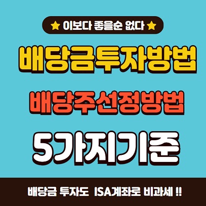배당금투자방법배당주선정방법
