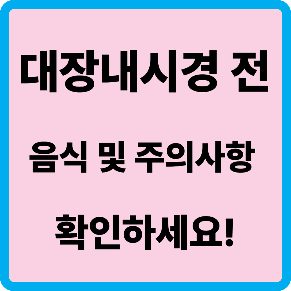 대장내시경 전 음식