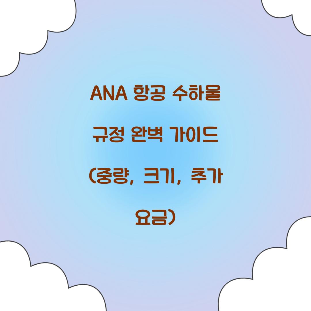 ANA 항공 수하물 규정
