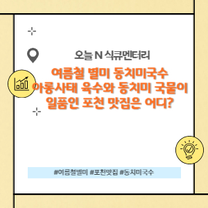 경기도 포천 동치미 국수맛집 특징