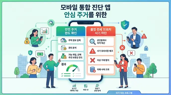 모바일 통합 진단 앱 안전 주거 한도 확인 및 불법 전세 브로커 사기 차단