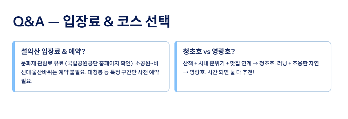 속초 근교 산책·달리기·트레킹 명소 완벽 가이드