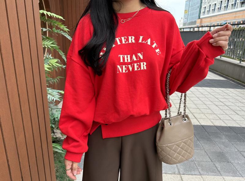 델리비MADE)개미허리 맨투맨(레드,블랙)/F-100