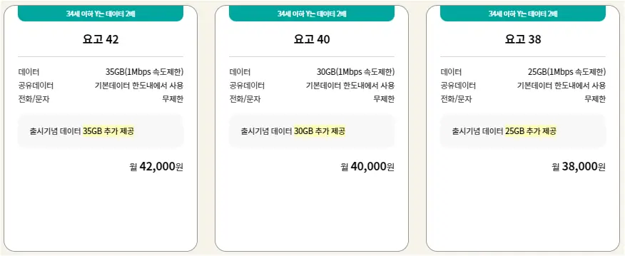 KT닷컴에서만 만날 수 있는 요고 요금제 안내