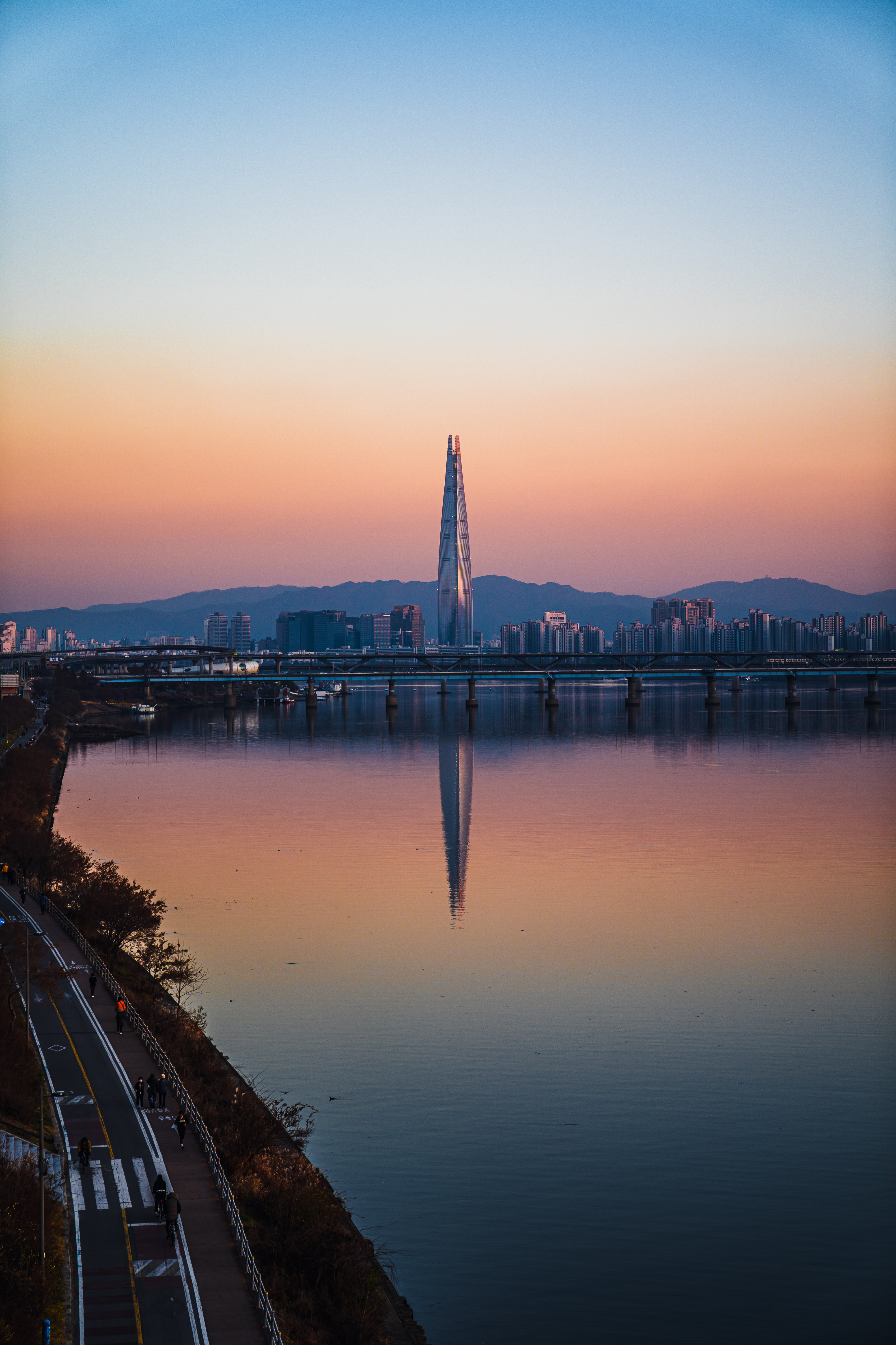 뚝섬 한강공원 잠실 타워 야경