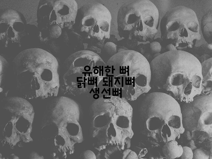 유해한 뼈 닭뼈 돼지뼈 생선뼈