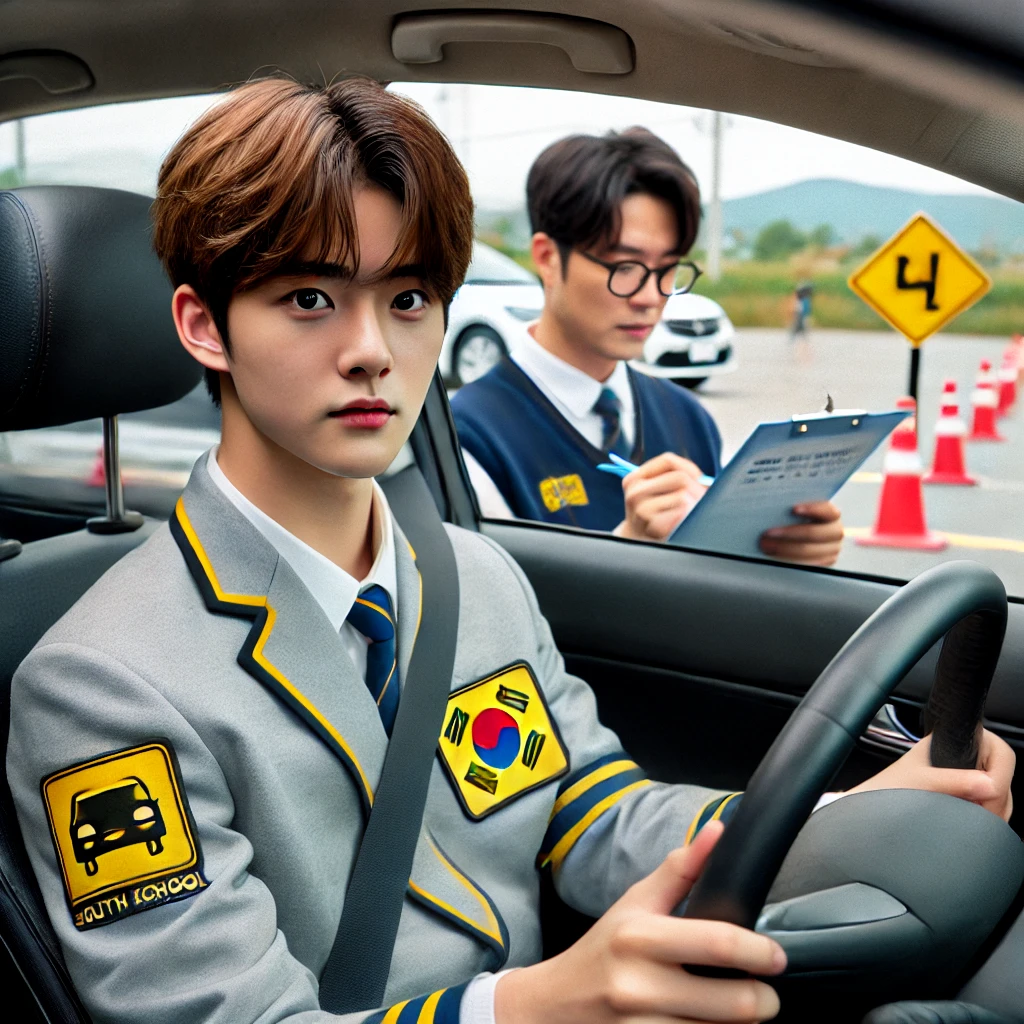 고등학생 운전면허 시험보는 모습