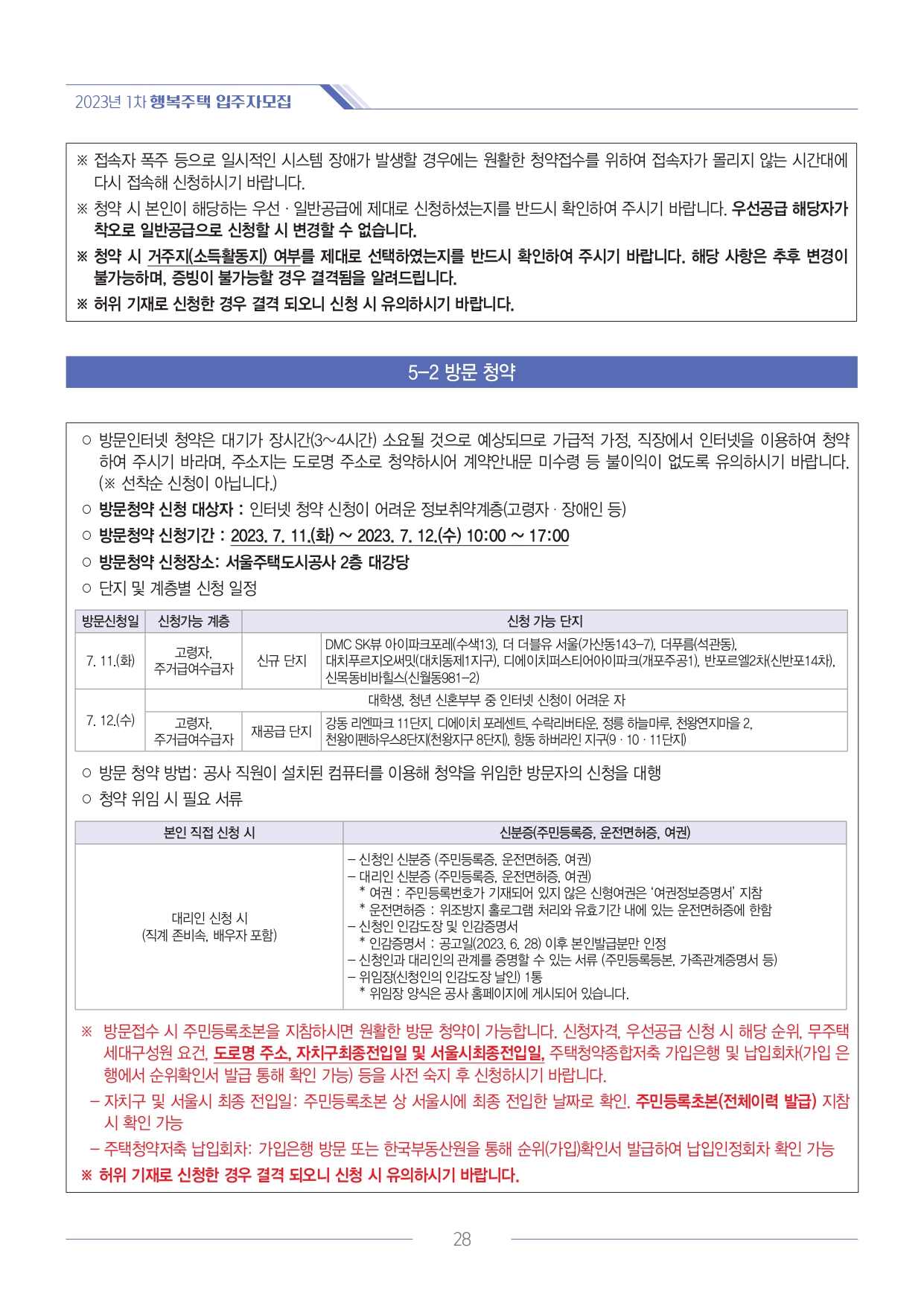 2023년 1차 서울주택도시공사 행복주택 입주자 모집공고(2023. 6. 28. 공고) 2023년 1차 서울주택도시공사 행복주택 입주자 모집공고(2023. 6. 28. 공고)