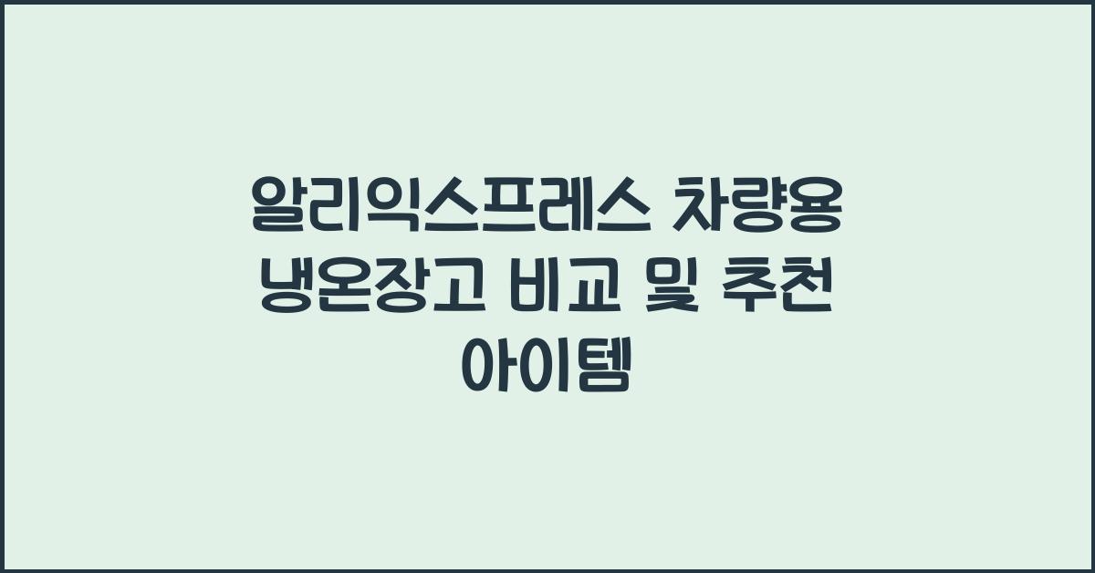 알리익스프레스 차량용 냉온장고 비교