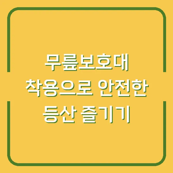 무릎보호대 착용으로 안전한 등산 즐기기