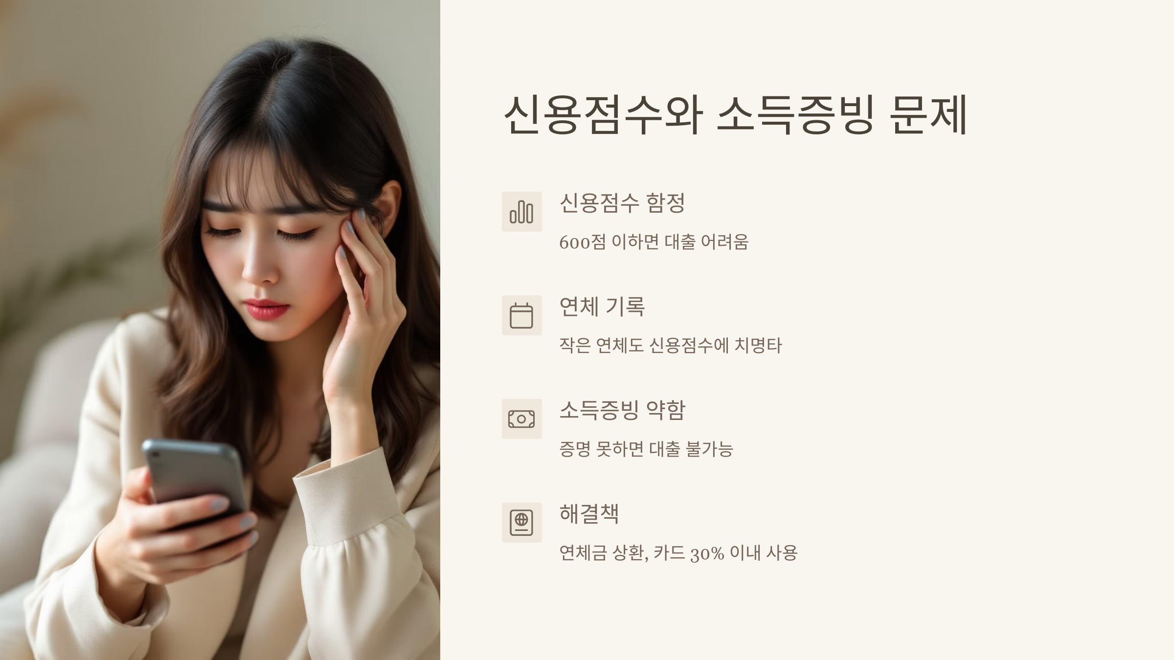 신용점수와 소득증빙 문제