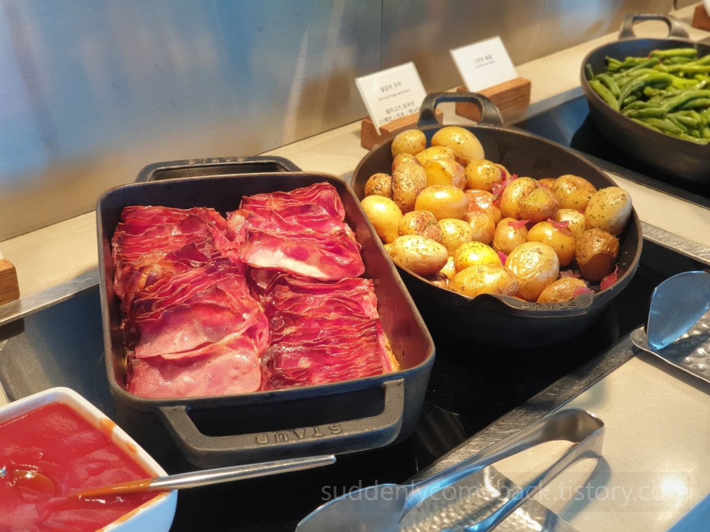 롯데-제주-조식-베이컨-알감자