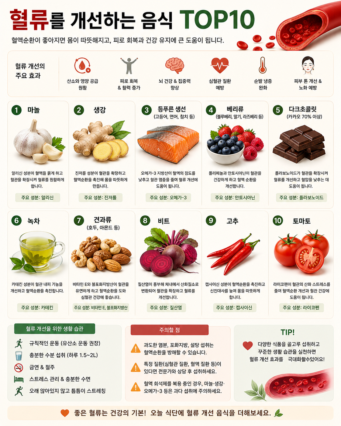 정력, 혈류 개선 음식