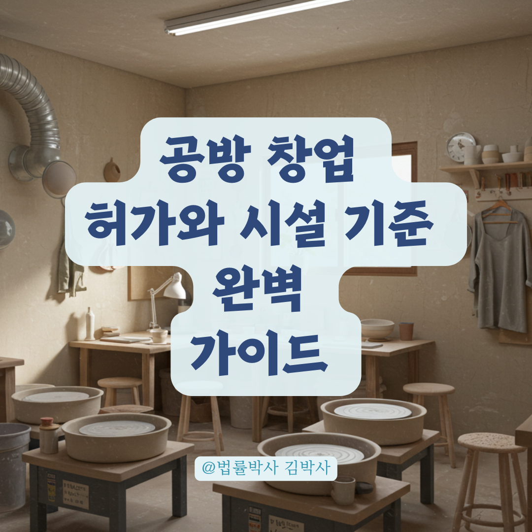 공방 창업 전 허가 가능한 업종부터 시설 기준까지 한눈에 정리해드립니다.