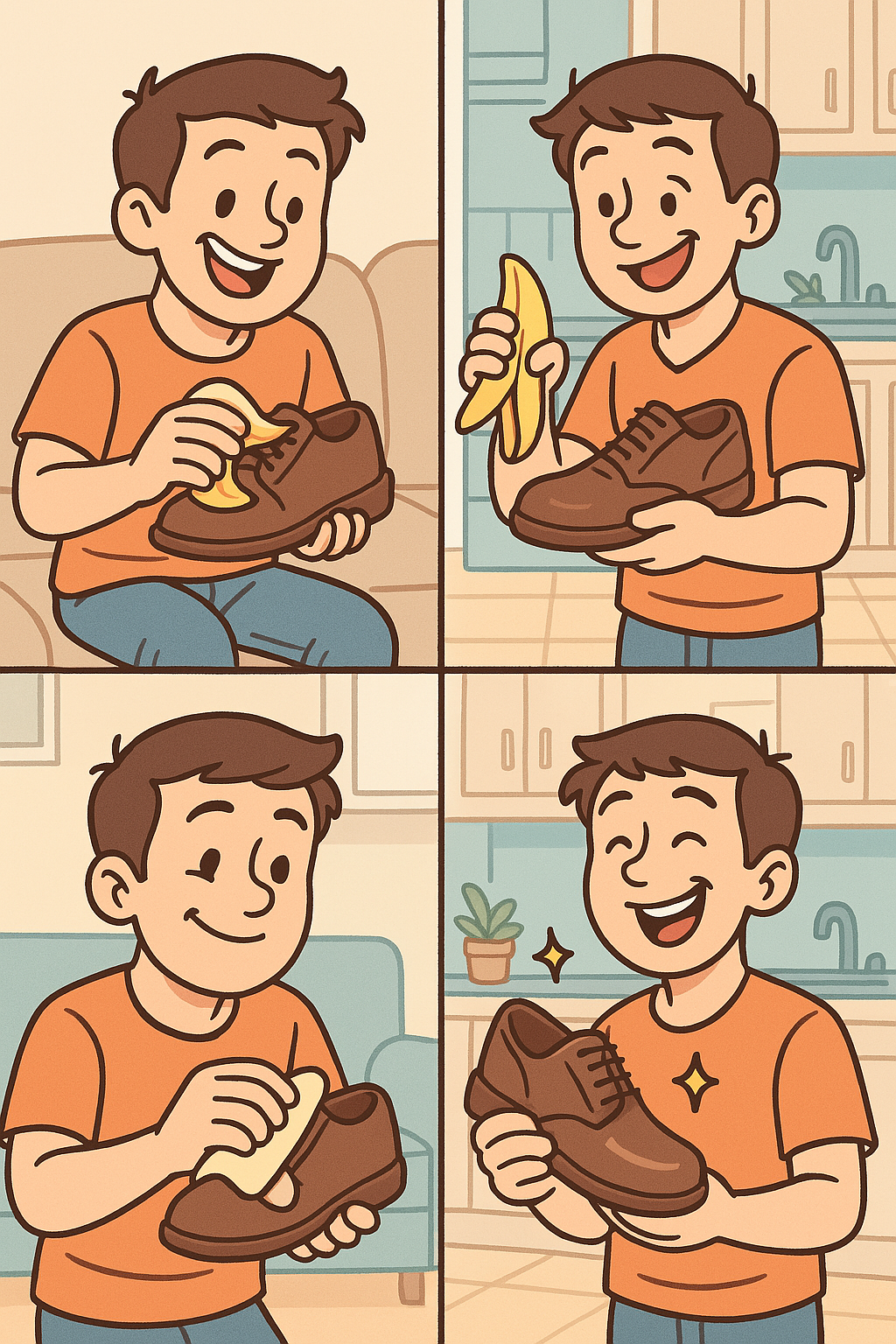 바나나로 구두 광내는 방법