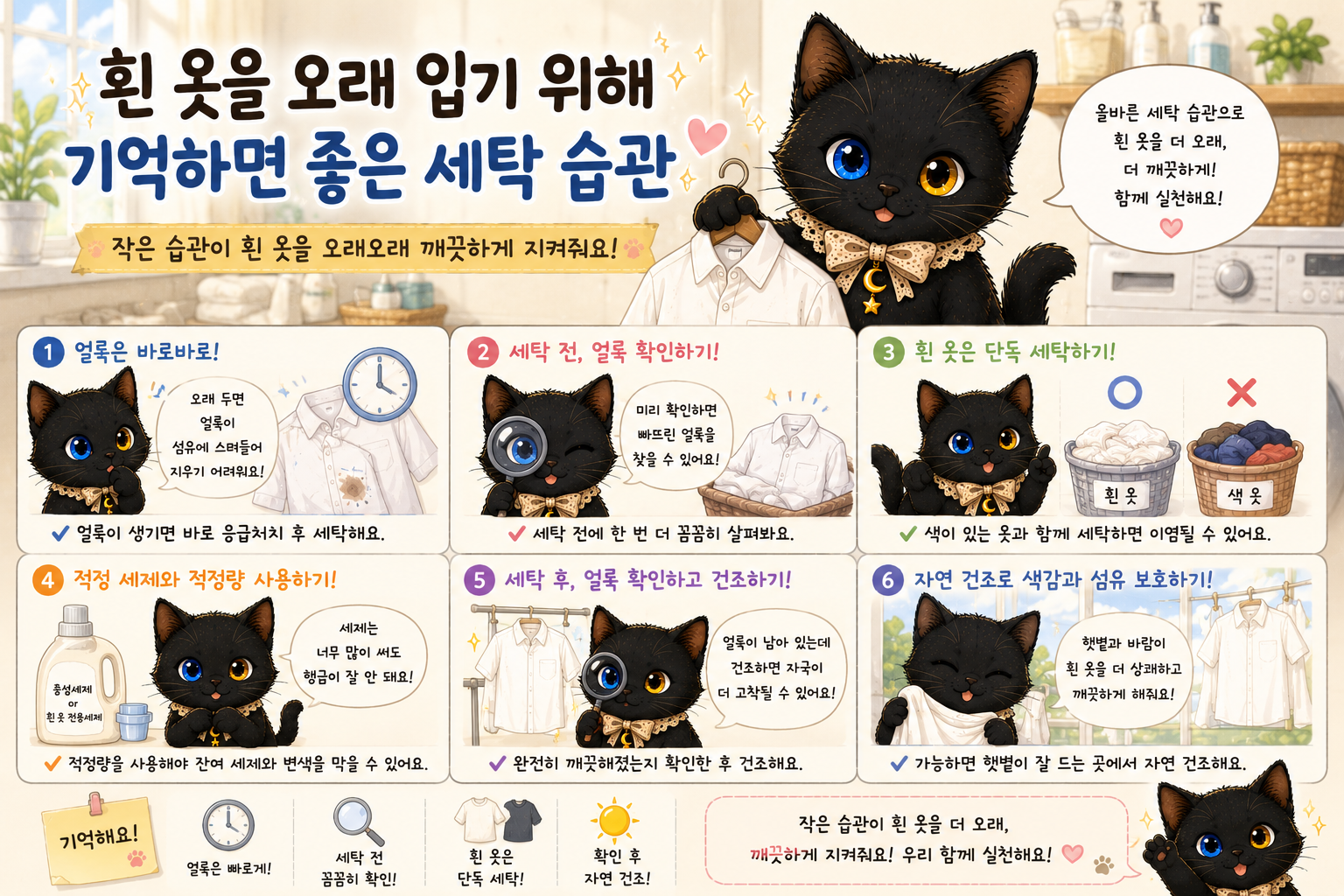 흰 옷을 오래 입기 위해 기억하면 좋은 세탁 습관