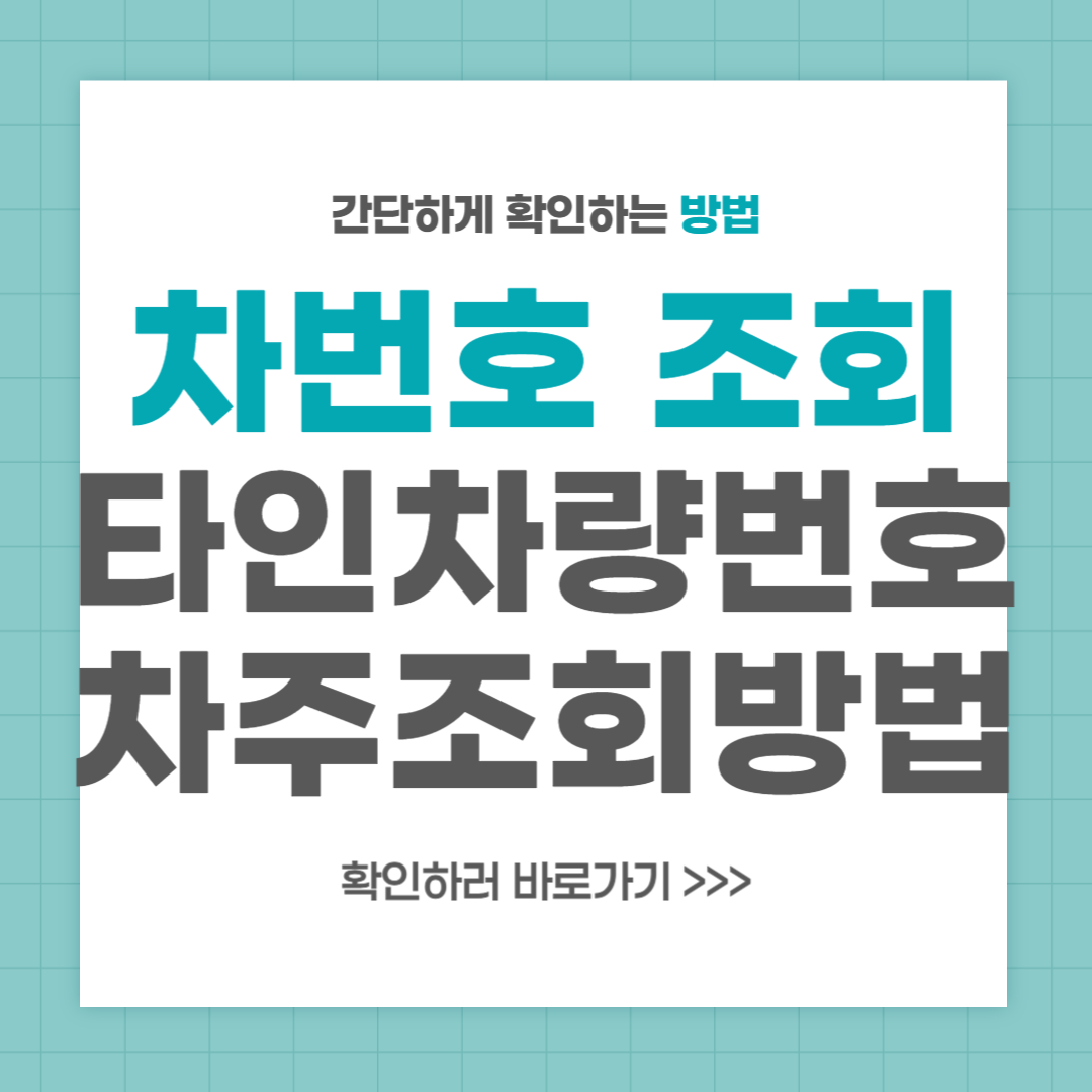 차번호 조회 타인차량번호 차주 조회 무료 방법