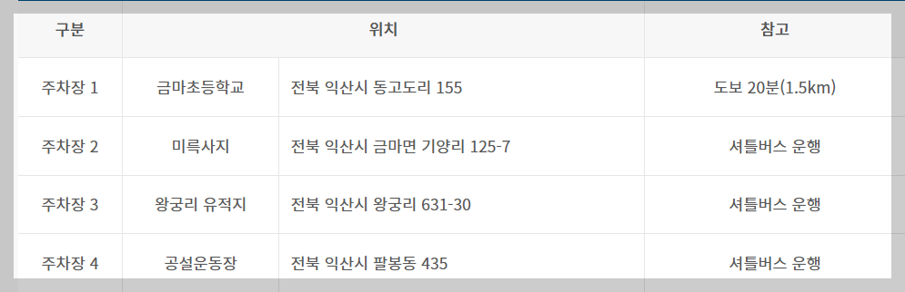 서동축제 주차장