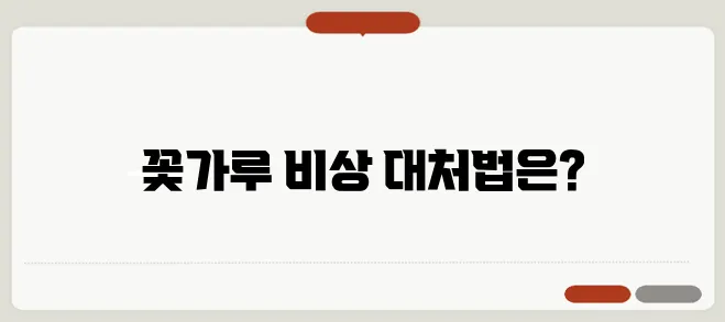 봄철 알레르기 대처법: 꽃가루 시즌 대비 완벽 가이드
