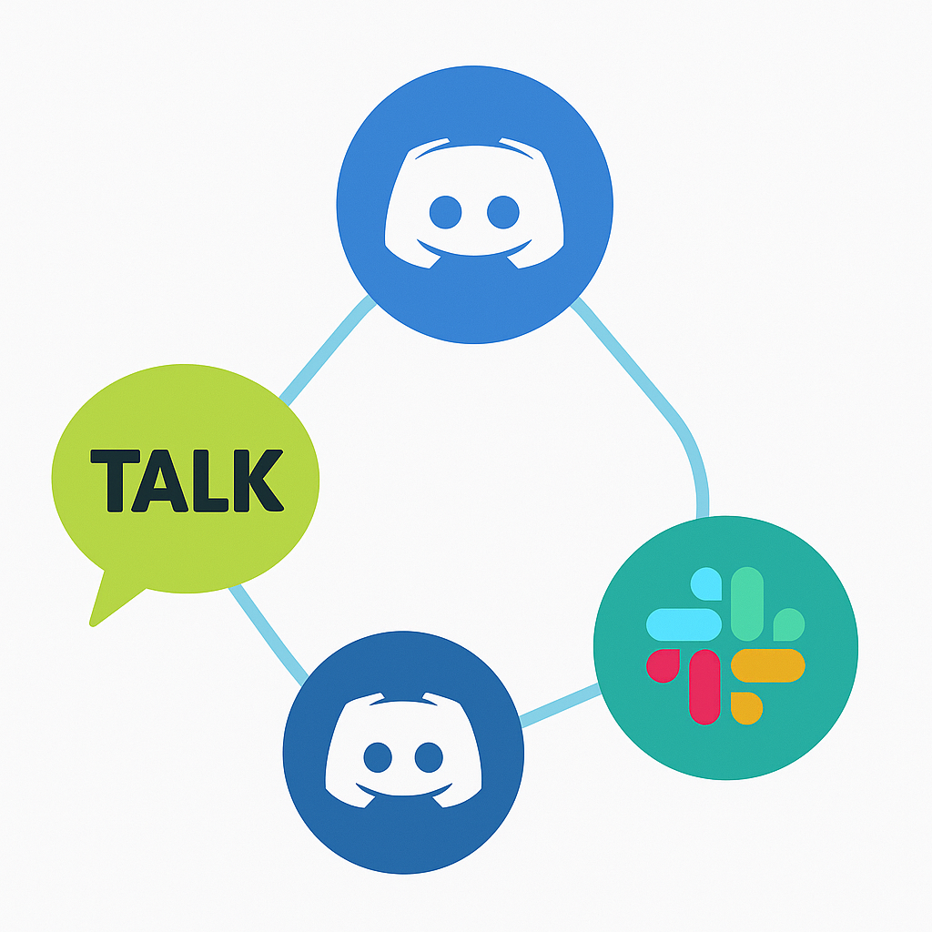 다양한 커뮤니케이션 플랫폼을 보여주는 인포그래픽