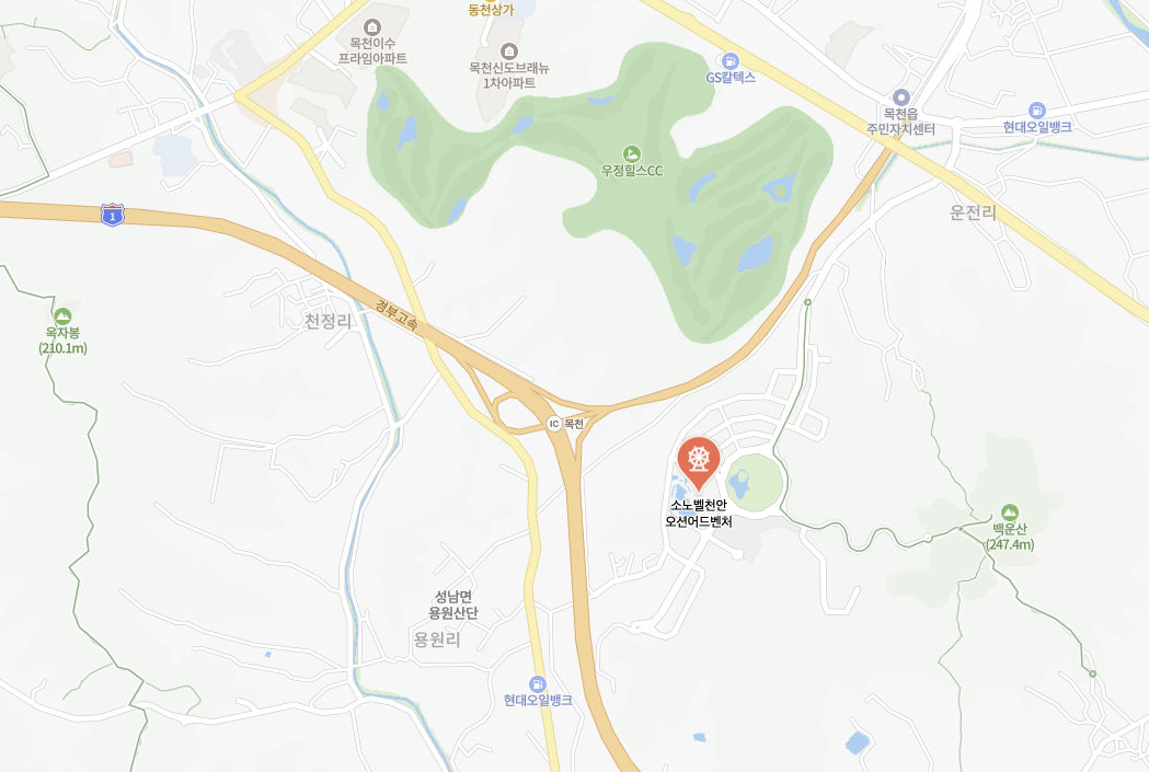 천안소노벨워터파크 위치 및 교통 정보 네이버 지도 이미지