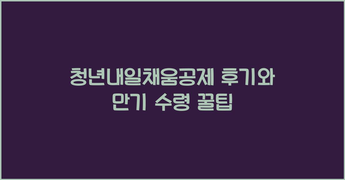 청년내일채움공제 후기