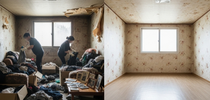 통영 고독사청소 및 정리 후 마무리