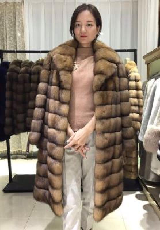 러시아 밍크 모피 코트 여 미디엄 밍크 코트 러시아 세이블