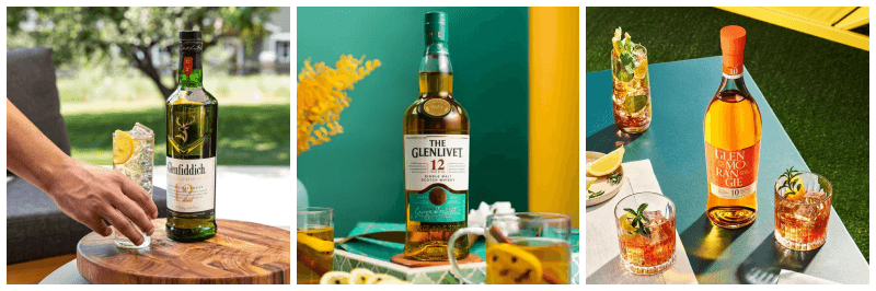 글렌피딕 12년, 글렌리벳 12년, 글렌모렌지 오리지널 사진
