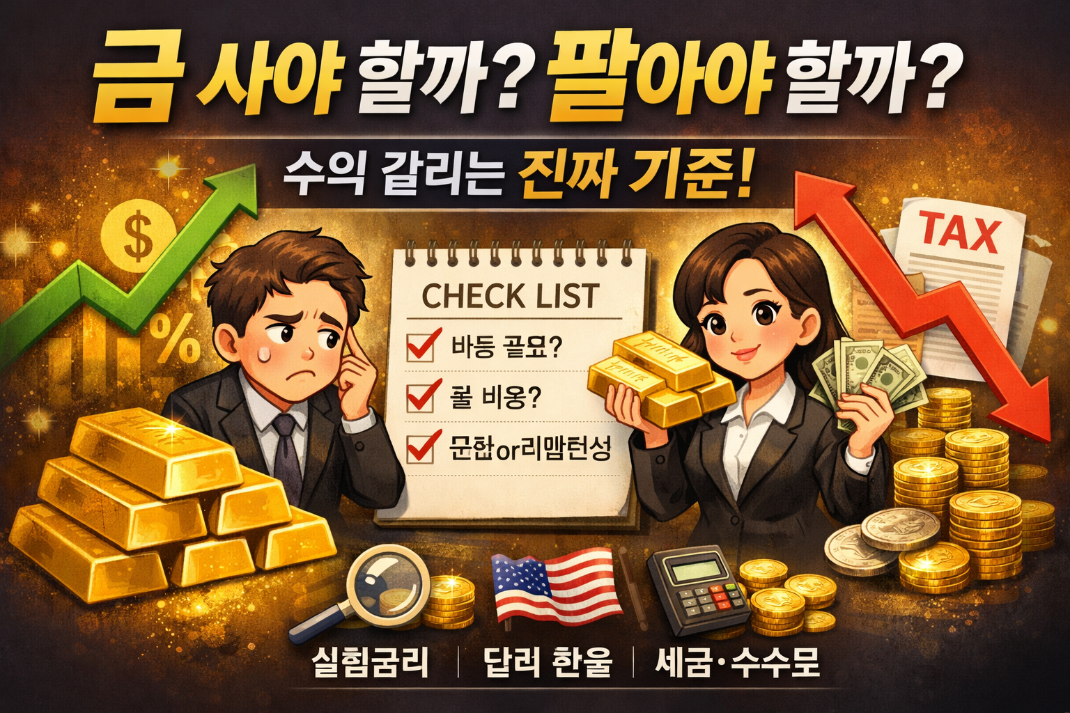 금값 오를 때 지금 사야 할까 팔아야 할까 (실제 수익 갈리는 기준 정리)