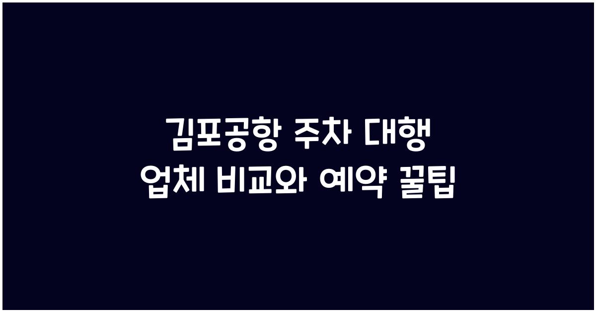 김포공항 주차 대행 업체